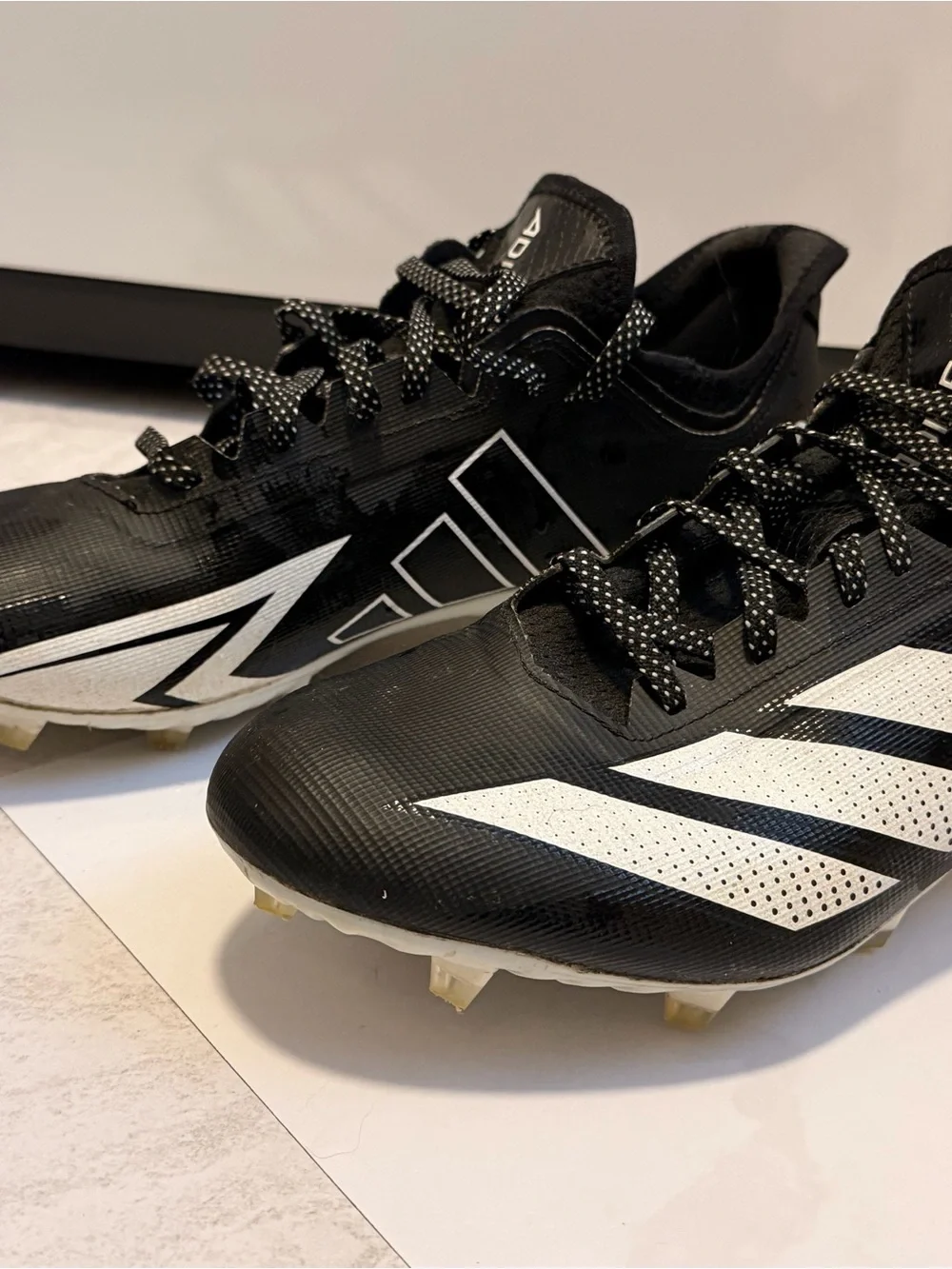Adidas Adizero Men's Black and White Football Cleats